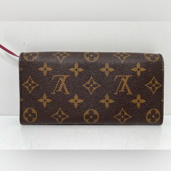 Louis Vuitton Brown Monogram Canvas Red Emilie Wallet - Picture 2 of 8